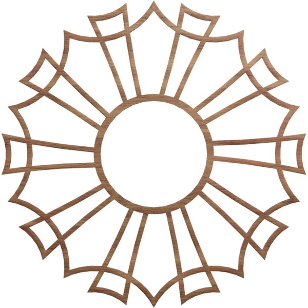 Ekena Millwork Augustus Wood Fretwork Pierced Ceiling Medallion, Walnut, 24"OD x 8 1/2"ID x 3/8"T CMWP24X24X0375AUWA - main